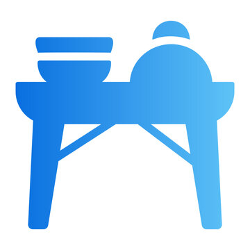 Food table Line Gradient Icon