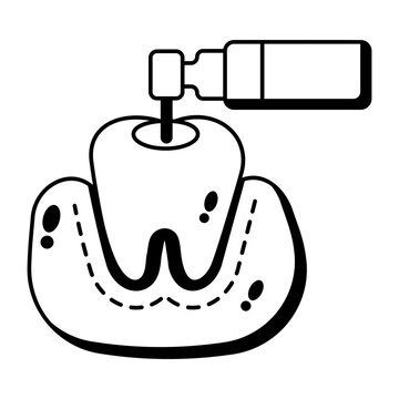 Glyph tooth icon showing a dental cavity being filled.