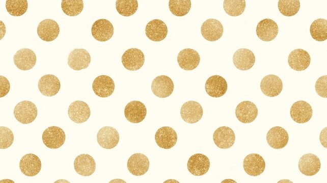 Elegant seamless gold glitter polka dot pattern background design wallpaper for holiday celebration and festive decor projects.