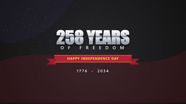 258 years of freedom independence day text design