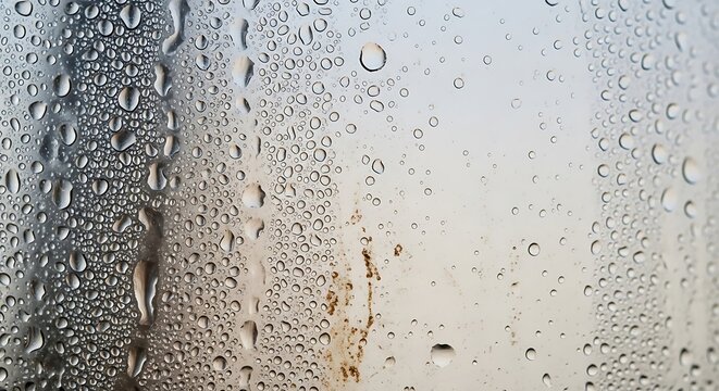 Rainy Window Pane with Water Droplets.