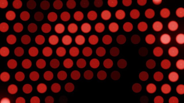 Large red dot matrix fading across black