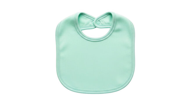Light green baby bib for feeding infants isolated on transparent background