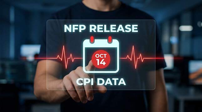 Trader analyzing economic calendar for NFP release and CPI data report