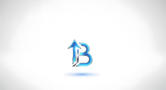 Blue Arrow Upward Trending Business Logo.
