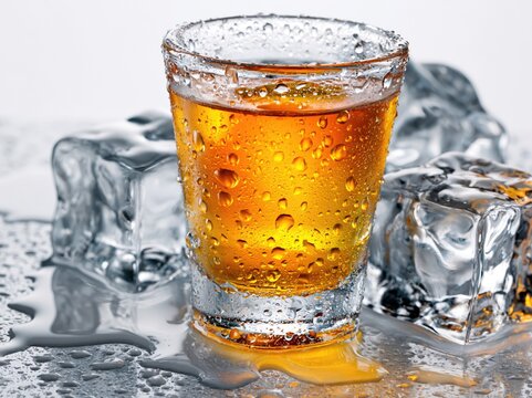 Exquisite Beverage Photography Featuring Glowing Amber-Orange Liquid