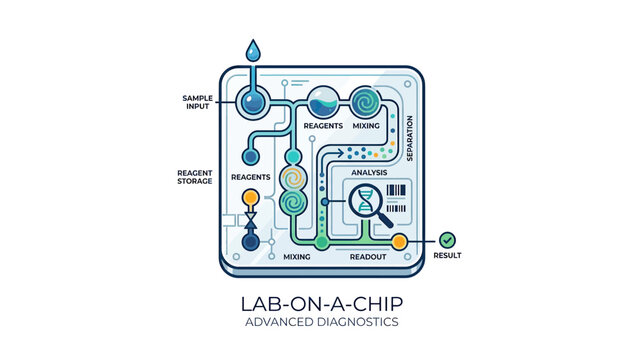 Lab on a Chip Microfluidic Device for Analysis