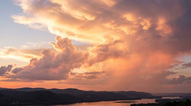 glorious sky filled with brilliant glowing clouds and warm light