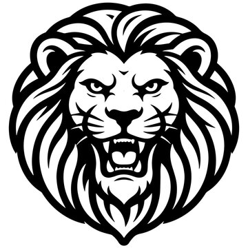 lion, head, tiger, animal, mascot, wild, tattoo, vector, cat, illustration, cartoon, face, symbol, silhouette, black, mammal, predator, wildlife, nature, tribal, art, isolated, angry, bear, feline