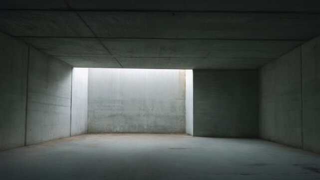Minimalist Brutalist Concrete Interior 4K Generative AI