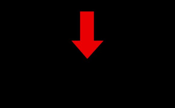 Animated the  arrow instruction down on black background .Abstract down icon animation on white background.