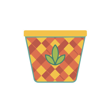 Woven Basket Flat SVG Icon