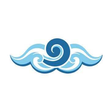 Blue Swirl Wave Design