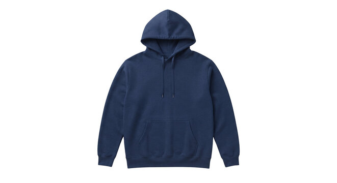 Blank navy blue pullover hoodie template for apparel mockup