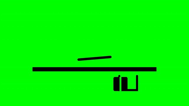 Tilt tray conveyor icon for automated sorting on green screen