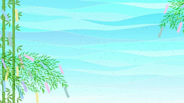 Tanabata Bamboo Leaves with Paper Ornaments 4K