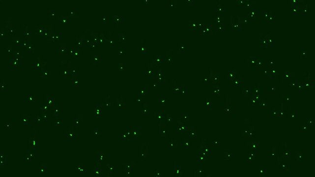 Abstract green background with floating particles and subtle light effects