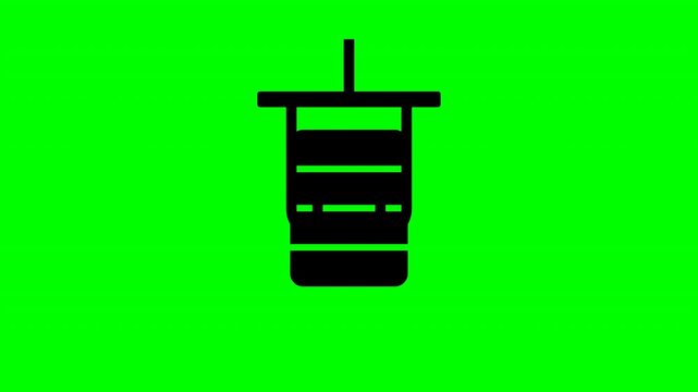Customs clearance declarant icon on green screen background