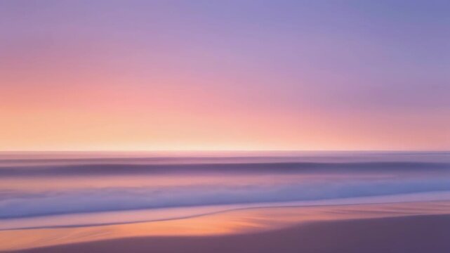 Soft pastel gradient sky over calm horizon at sunrise or sunset