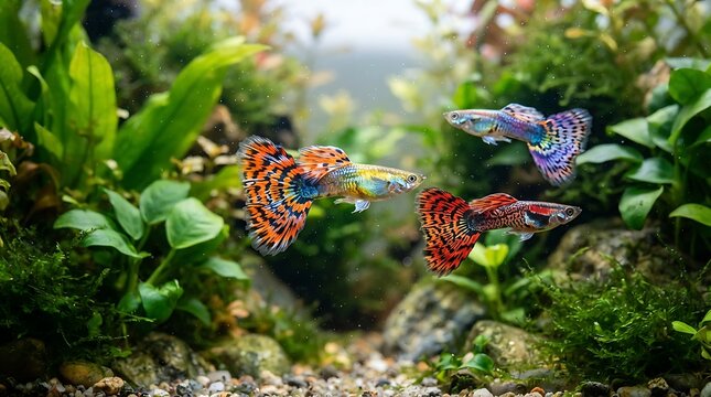 Guppies in an aquarium