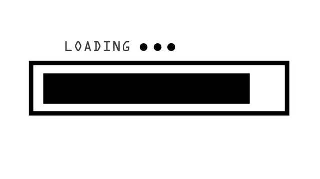 Minimalist black loading bar animation