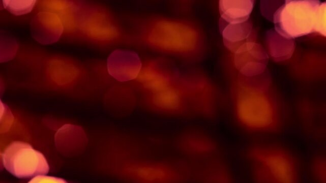 Glowing Red Hexagonal Bokeh Light Effect Abstract Background