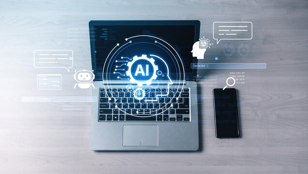 A user interface for a generative AI application. The platform allows users to enter prompts, engage in chatbot conversations, and generate new creative or analytical content. Fermion