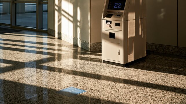 Queue-number ticket dispenser in a quiet waiting area