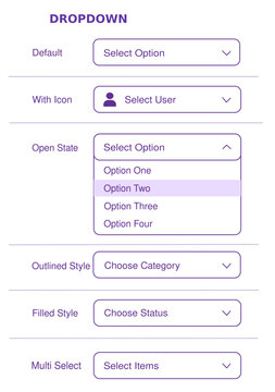 Dropdown Filter UI Component Kit for Dashboard and Web App Design