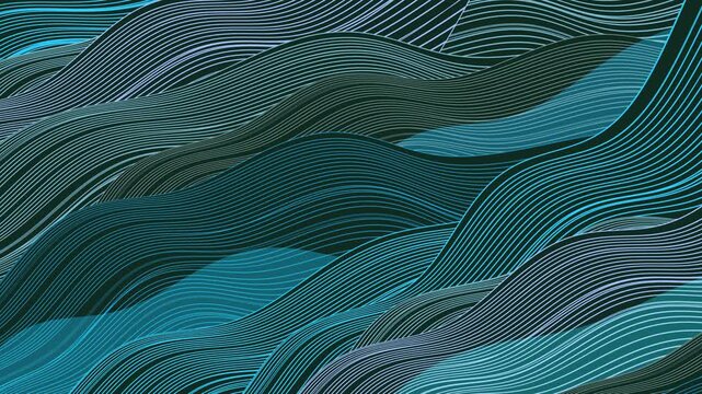 Abstract Digital Blue Wave Pattern 4K