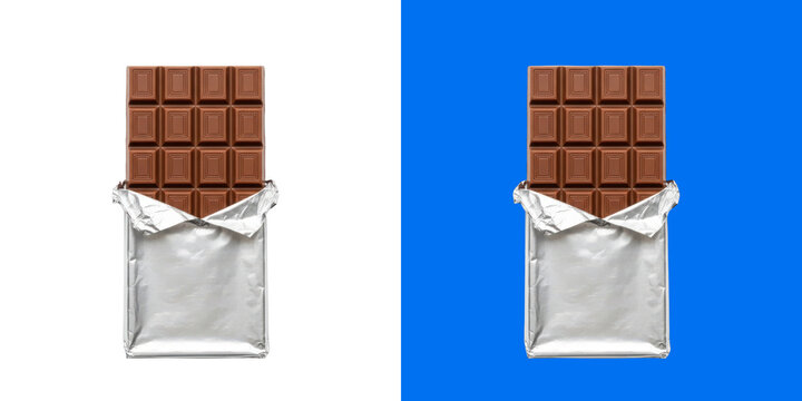 A delicious milk chocolate bar wrapped in shiny silver foil paper transparent png