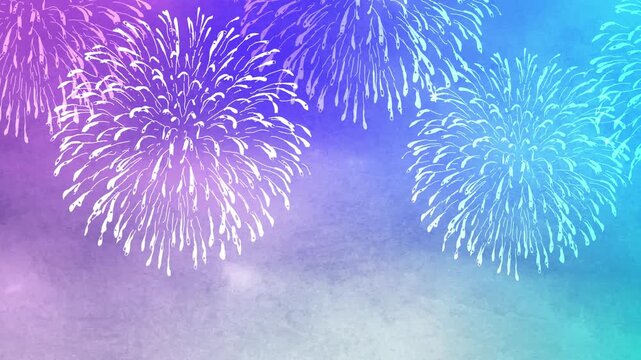 Vibrant Fireworks Display in Gradient Sky 4K