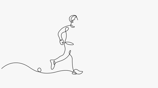 Continuous One Line Drawing Animation Of Two Men Running Together For Health Fitness Minimalist Concept