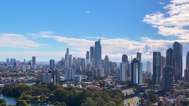 Aerial View of Surfers Paradise Skyline and Gold Coast Cityscape