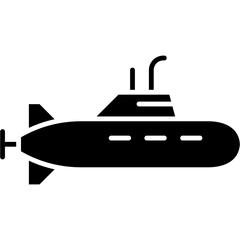 Obraz premium Glyph Solid Nuclear Submarine Icon
