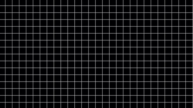 Virtual linear lines build a virtual architectural screen. Waving frame grid line animated. Futuristic perspective lines moving for tech interfaces. Geometric wavy grid of frame landscape.