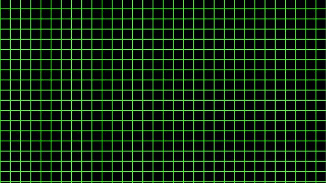 Virtual linear lines build a virtual architectural screen. Waving frame grid line animated. Futuristic perspective lines moving for tech interfaces. Geometric wavy grid of frame landscape.