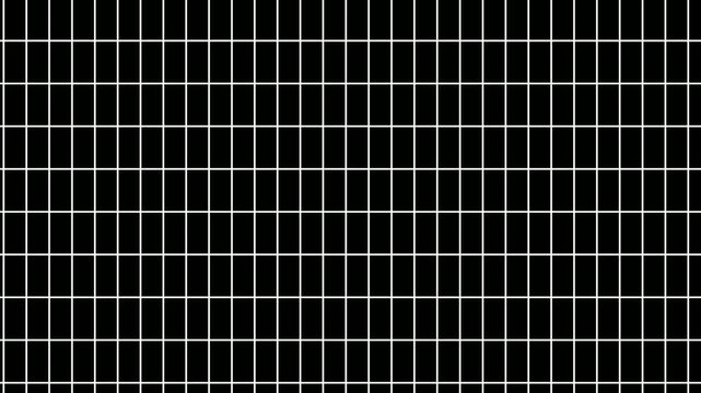Virtual linear lines build a virtual architectural screen. Waving frame grid line animated. Futuristic perspective lines moving for tech interfaces. Geometric wavy grid of frame landscape.