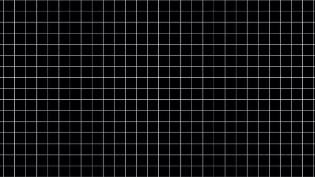 Virtual linear lines build a virtual architectural screen. Waving frame grid line animated. Futuristic perspective lines moving for tech interfaces. Geometric wavy grid of frame landscape.