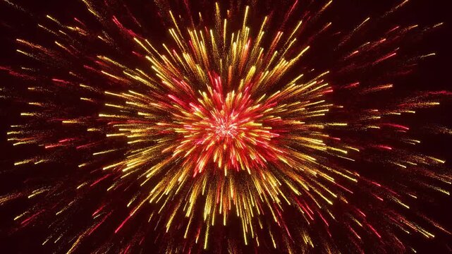 Vibrant Golden and Red Particle Explosion 4K Generative AI