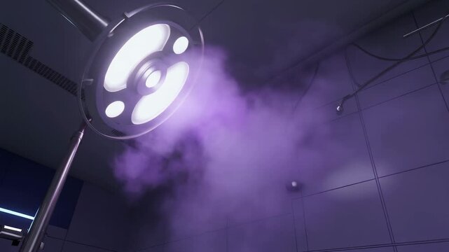 Surgical Lamp in Foggy Setting 4K Generative AI