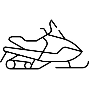 Line Art Snowmobile Icon