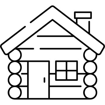Line Art Cabin Icon