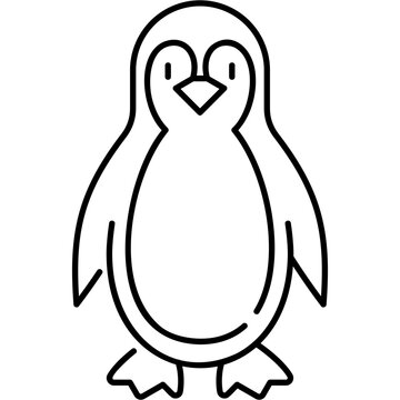 Line Art Penguin Icon