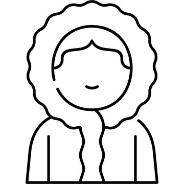 Line Art Eskimo Icon