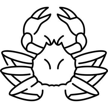 Line Art King Crab Icon