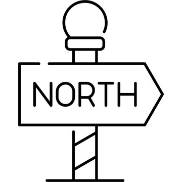 Line Art North Pole Icon