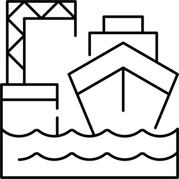 Line Art Harbor Icon