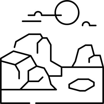 Line Art Glacier Icon