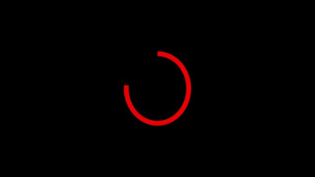 Animated red prohibited sign icon loop isolated on black background used for block and ban symbol